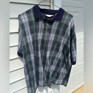 men’s xl tall navy blue and green polo